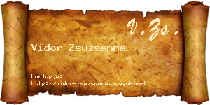 Vidor Zsuzsanna névjegykártya